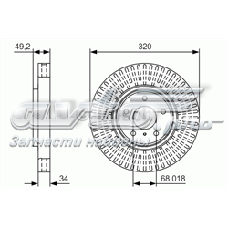 Диск переднього гальма Bosch 0986479T32 ціна, від 72.66 USD