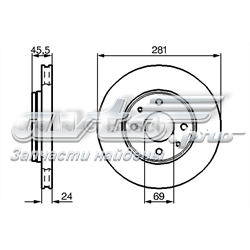 0986479B37 Bosch Гальмо дискове переднє