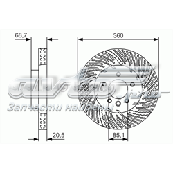 Диск гальмівний передній 0986479V03 Bosch