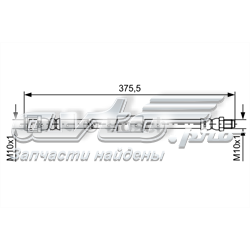 Шланг гальмівний задній FT1119 K&K