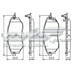 Колодки гальмівні передні, дискові 0986495156 Bosch