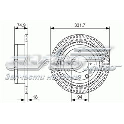 0986479T90 Bosch Дискові гальма