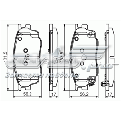 Передні тормозні колодки 0986495087 Bosch