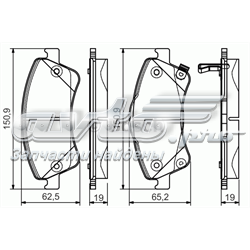 Передні тормозні колодки 0986495106 Bosch