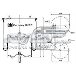 Пневмоподушка/Пневморессора моста заднього 20502 Febi