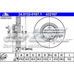 Диск переднього гальма ATE 24013201671 ціна, від 109.77 USD