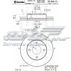 Диск переднього гальма Brembo 09B54810 ціна, від 45.30 USD