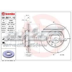 Диск переднього гальма Brembo 09B61110 ціна, від 67.62 USD