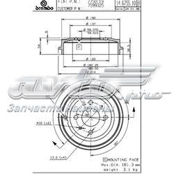 Барабан гальмівний задній 14675510 Brembo
