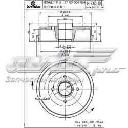 Барабан гальмівний задній 14938010 Brembo