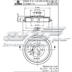 Барабан гальмівний задній 14938610 Brembo