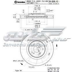 Диск переднього гальма Brembo 09B26910 ціна, від 68.36 USD