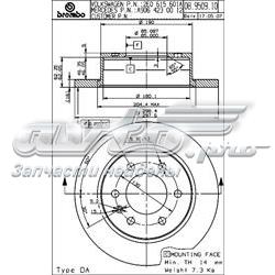 Купити 08950914 Brembo Диск заднього гальма