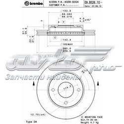 Гальмівні диски передні 09B52610 Brembo