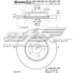 09A40110 Brembo Гальмо дискове переднє