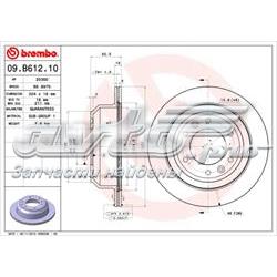 Купити 09B61210 Brembo Диск заднього гальма