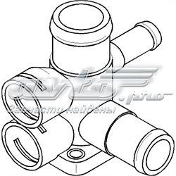 Фланець системи охолодження (трійник) 100719756 Hans Pries (Topran)