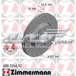 Диск переднього гальма Zimmermann 600324652 ціна, від 86.88 USD
