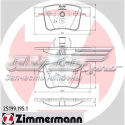 Передні тормозні колодки 251991951 Zimmermann