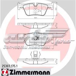 Задні гальмівні колодки Zimmermann 253071751 ціна, від 49.76 USD