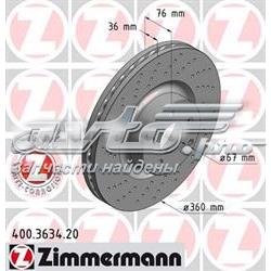 Диск переднього гальма Zimmermann 400363420 ціна, від 127.49 USD