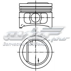 Поршень в комплекті на 1 циліндр, STD 94916600 Kolbenschmidt