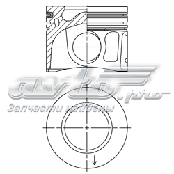 Поршень в комплекті на 1 циліндр, 2-й ремонт (+0,50) 41072620 Kolbenschmidt