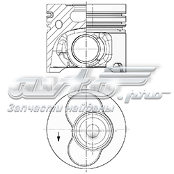 Поршень в комплекті на 1 циліндр, STD 41092600 Kolbenschmidt