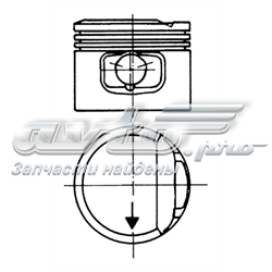 Поршень в комплекті на 1 циліндр, 1-й ремонт (+0,25) 93117610 Kolbenschmidt