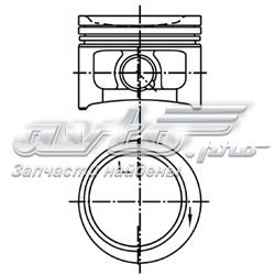 Поршень в комплекті на 1 циліндр, STD 99679600 Kolbenschmidt