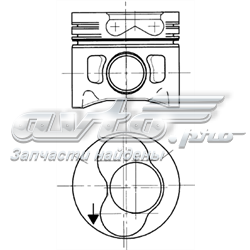 Поршень в комплекті на 1 циліндр, STD 94430700 Kolbenschmidt