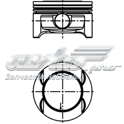 Поршень в комплекті на 1 циліндр, STD 0122200 Mahle Original
