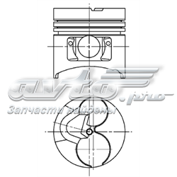Поршень в комплекті на 1 циліндр, 2-й ремонт (+0,50) 94374710 Kolbenschmidt