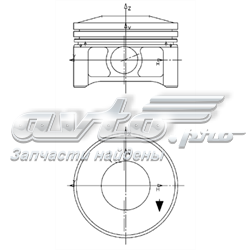 Поршень в комплекті на 1 циліндр, 2-й ремонт (+0,50) 99949620 Kolbenschmidt