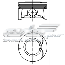  Поршень в комплекті на 1 циліндр, 1-й ремонт (+0,25) Volvo V50 