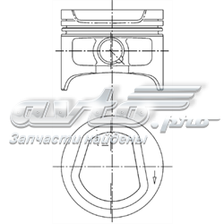 Поршень в комплекті на 1 циліндр, STD 94553600 Kolbenschmidt