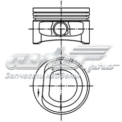Поршень в комплекті на 1 циліндр, 2-й ремонт (+0,50) PN51191 Autowelt