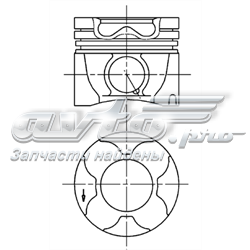 Поршень в комплекті на 1 циліндр, STD 94834700 Kolbenschmidt