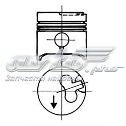 Поршень в комплекті на 1 циліндр, 2-й ремонт (+0,50) 93578610 Kolbenschmidt