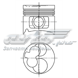 Поршень в комплекті на 1 циліндр, 2-й ремонт (+0,50) 94861610 Kolbenschmidt