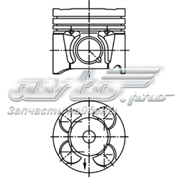 Поршень в комплекті на 1 циліндр, STD KOLBENSCHMIDT 40213600