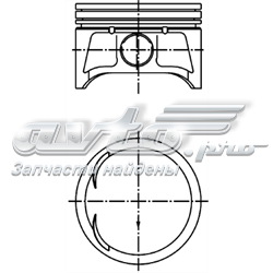 Поршень в комплекті на 1 циліндр, 2-й ремонт (+0,50) KOLBENSCHMIDT 40302620
