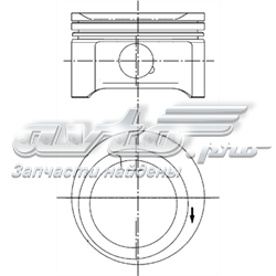 Поршень в комплекті на 1 циліндр, STD 831000 Mahle Original