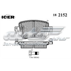Задні дискові колодки Icer 182152