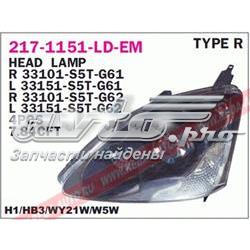 Фара передня права Honda 33101S5TG61