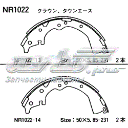 NR1022 Akebono колодки гальмові задні, барабанні