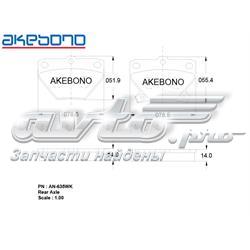 Купити AN635WK Akebono Задні колодки