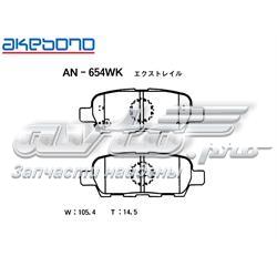 Задні гальмівні колодки Akebono AN654WK ціна, від 18.50 USD