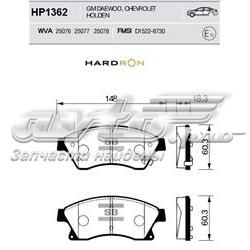 Колодки гальмові задні, дискові HP1362 Sangsin