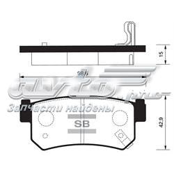 SP1151 Sangsin Колодки гальмівні задні, дискові